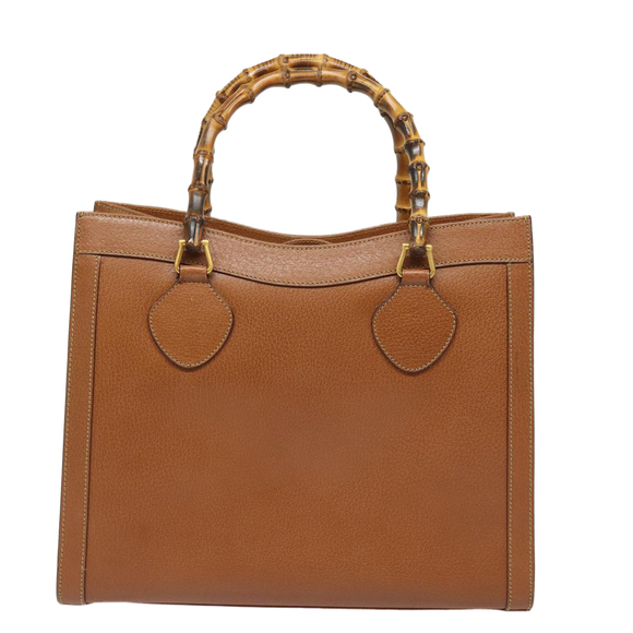 GUCCI Bamboo Hand Bag Leather Brown 002 1186 0260 Auth ep4831 - Picture 3 of 16